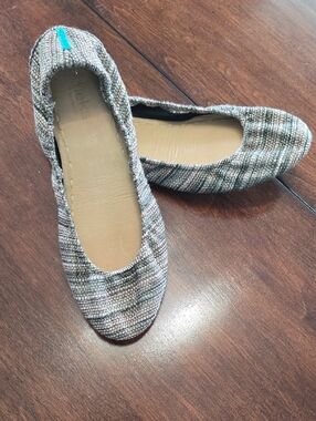 Tieks Multi-Color Tweed Ballet Flats with Teal Tab